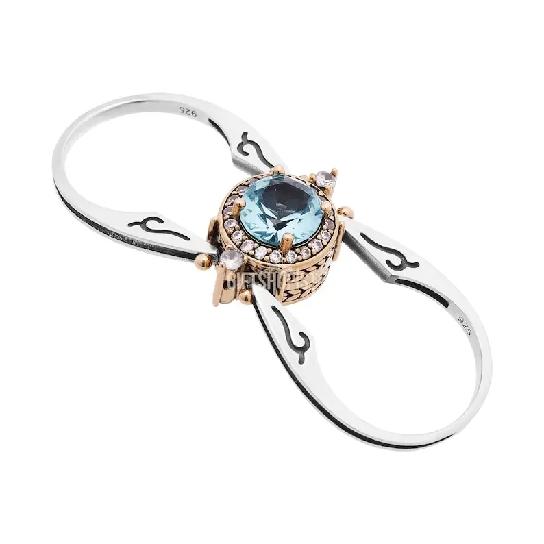 Wholesale 925 Sterling Silver Ruby Reversible Ring Latest Design Reversible Ring