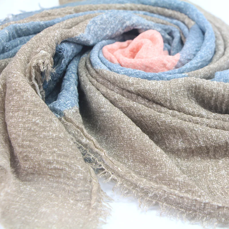 Женский шарф из хлопка и льна, модная повязка на голову в европейском и американском стиле на осень и зиму