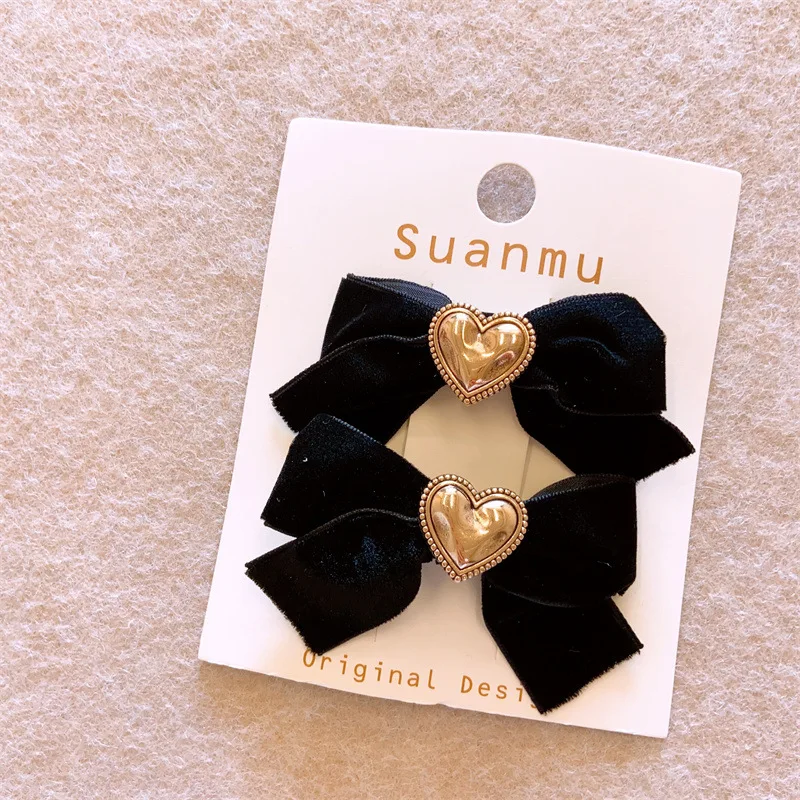 Girl Accessories Kids Velvet Bow Hair Ties For Kids Set Bobby Pin Pair Elastic Hair Ties For Kids Love Family Money