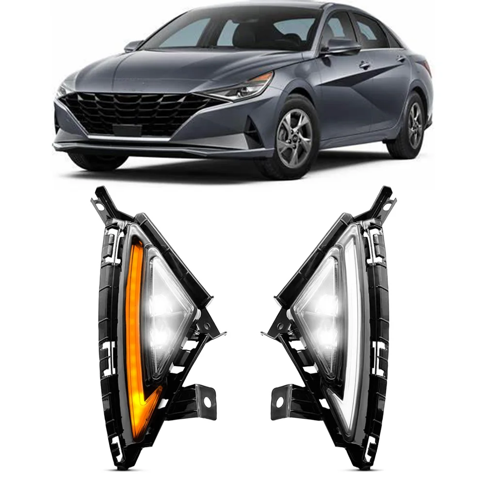 new style car led fog light with daytime running light led drl for hyundai elantra 2022
