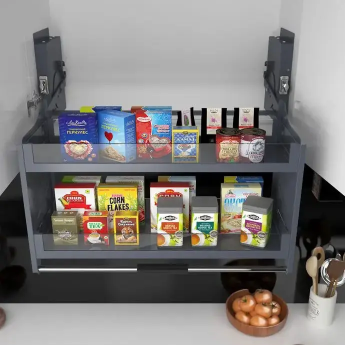Kitchen Elevator System Tall Cabinet Elevator Lift Basket Kitchen Cabinet Pull Down Basket
