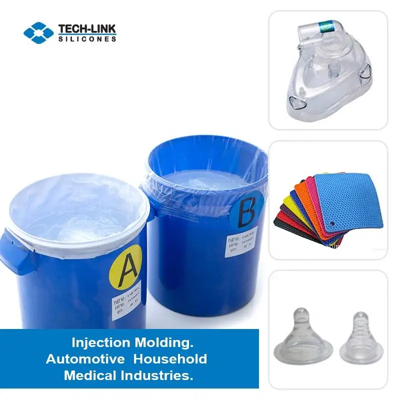 Manufacturers High Transparent Liquid Silicone Rubber 60 Shore A Food Grade Liquid Rubber Raw Material Silicon Gel For Molding