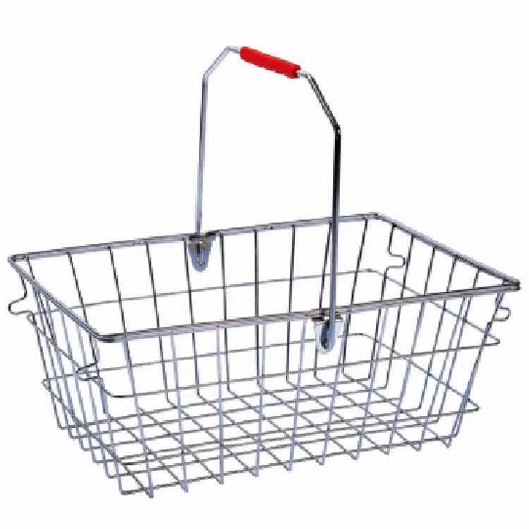 Прочная металлическая сетчатая переносная маленькая корзина для покупок