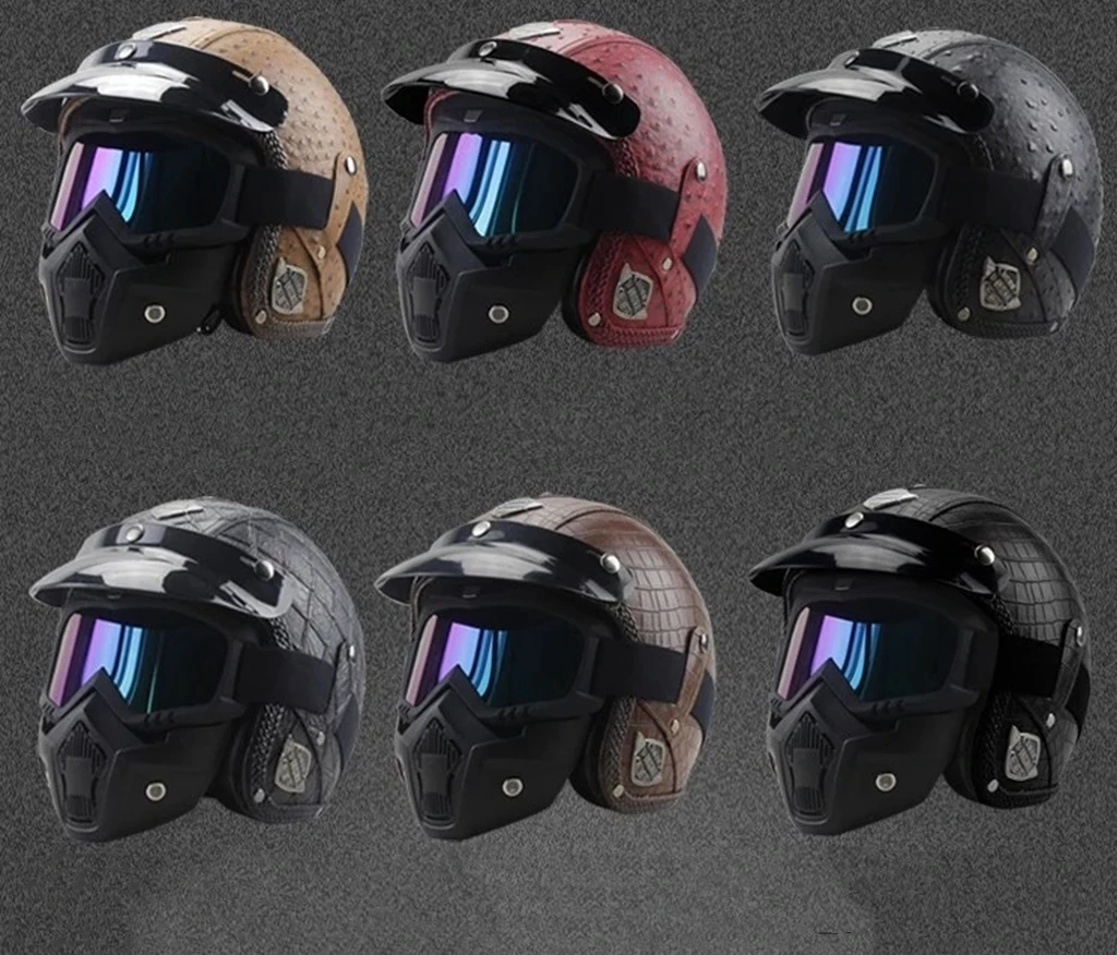 High Quality Outdoor Sports Bike Headpiece Open Face Vintage Safety Motorcycle Helmet