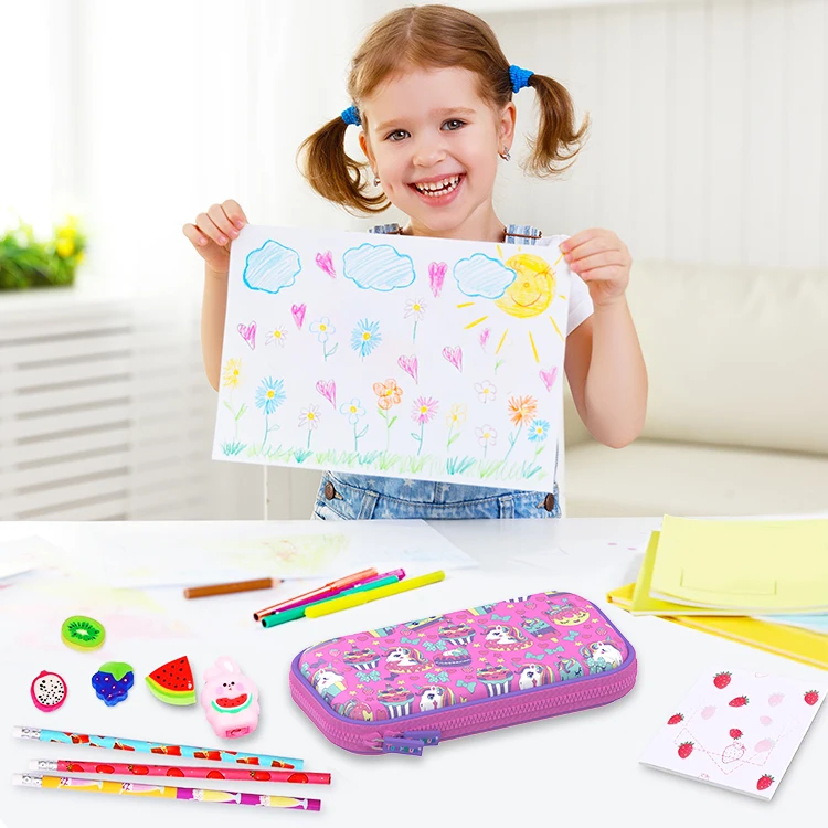 Custom Cartoon Pen Bag Stationery Pen Pouch 3d Eva Unicorn Cute Pencil Case