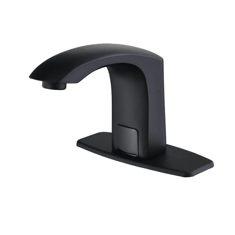 Black 304 Stainless Steel Washbasin Waterfall Zinc Bathroom Gold Basin Faucet Handle Manufacturers With Sensor