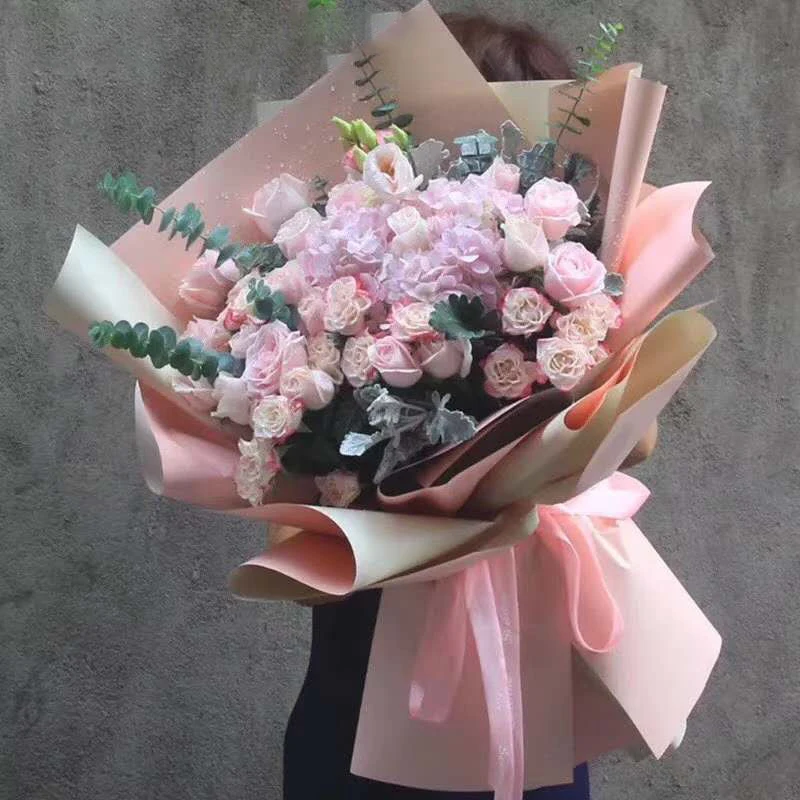 Recycled Waterproof Flowers Wrapping Paper double color Matte Flowers Bouquet Packaging paper