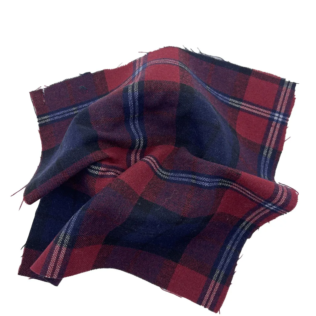 Wholesale 100% Polyester Tartan Red Blue Plaid Woven Fabrics For School Uniform ZZH24014