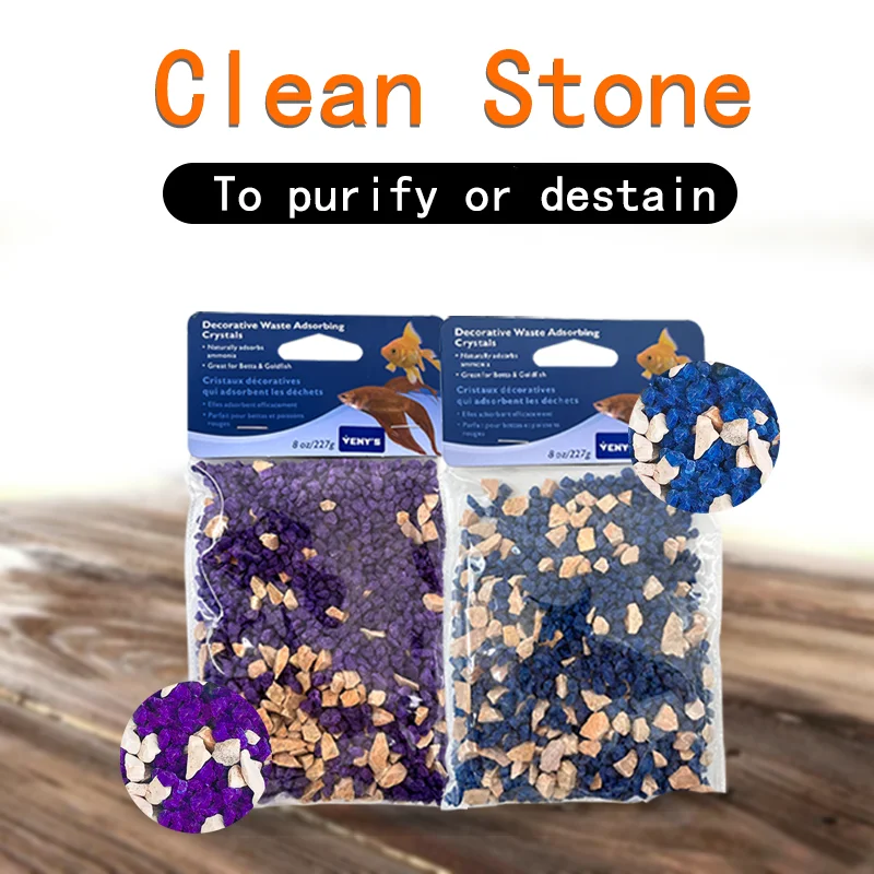 Deodorizing and disinfecting fish tank bottom sand, removing urine smell, eliminating fishy odor, and improving water quality.