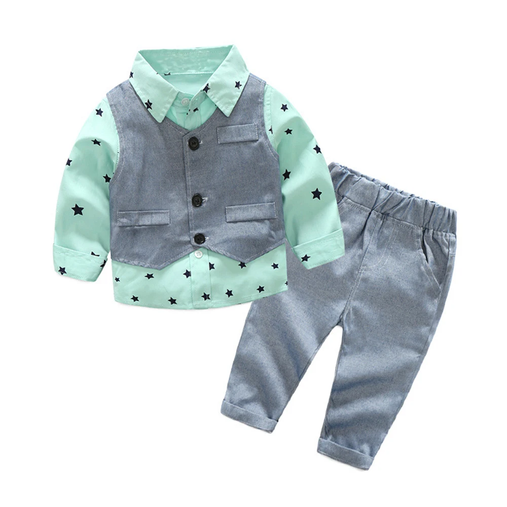 
Mudkingdom Newborn Boy Clothing Sets Toddler Suit With Waistcoat Dressy Baby Boy Clothes 