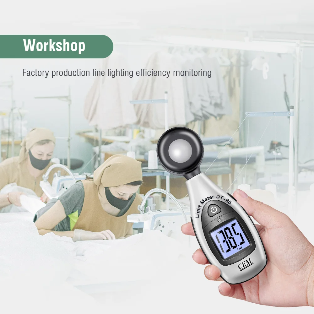 
CEM DT-86 Factory Price Lux Meter Light Sensor Data Hold Light Meter 