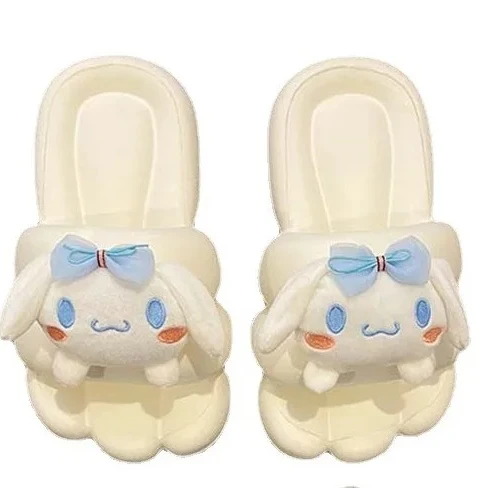 Sanrio Kuromi My Melody пляжные Нескользящие теплые домашние тапочки резиновые плюшевые фигурные шлепанцы Дизайнерские летние