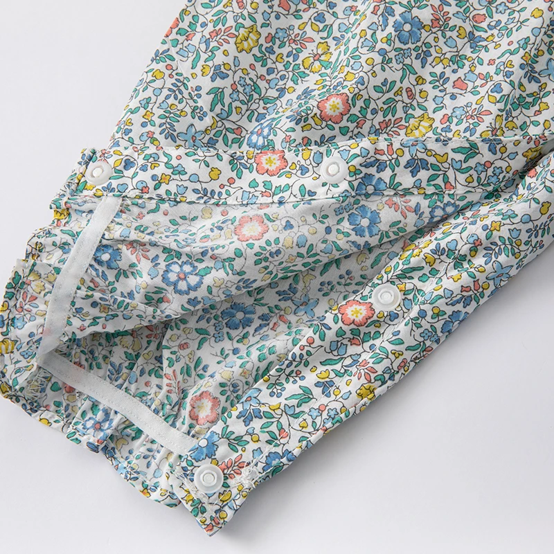 DB1220518  dave bella spring new born baby girls fashion cartoon plaid jumpsuits infant toddler clothes children romper 1 piece