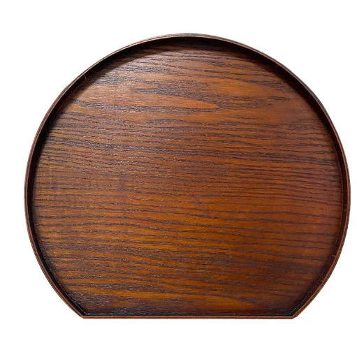 Wholesale high quality retro half circle japanese style trays wooden tray fruit tray