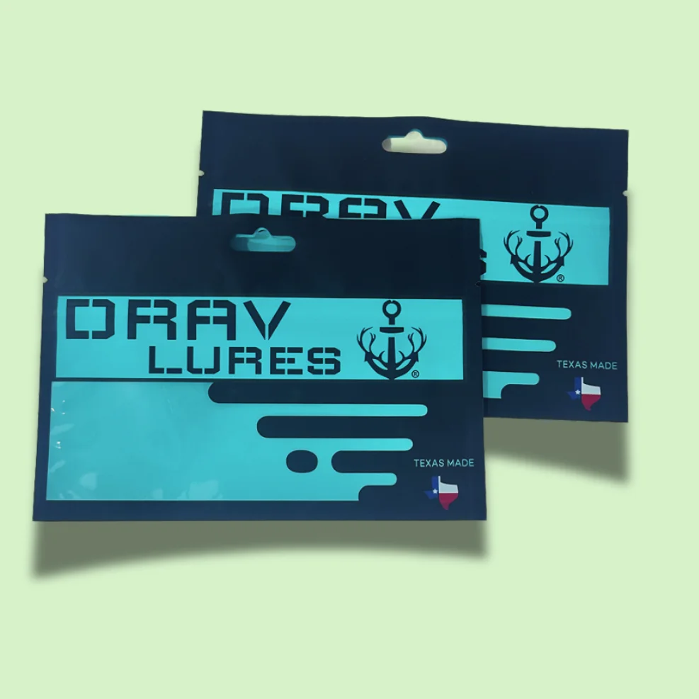 Custom Printed Eco Friendly Clear Mini Ziplock Soft Plastic Flat Bags Fishing Lures Bait Packaging Bag