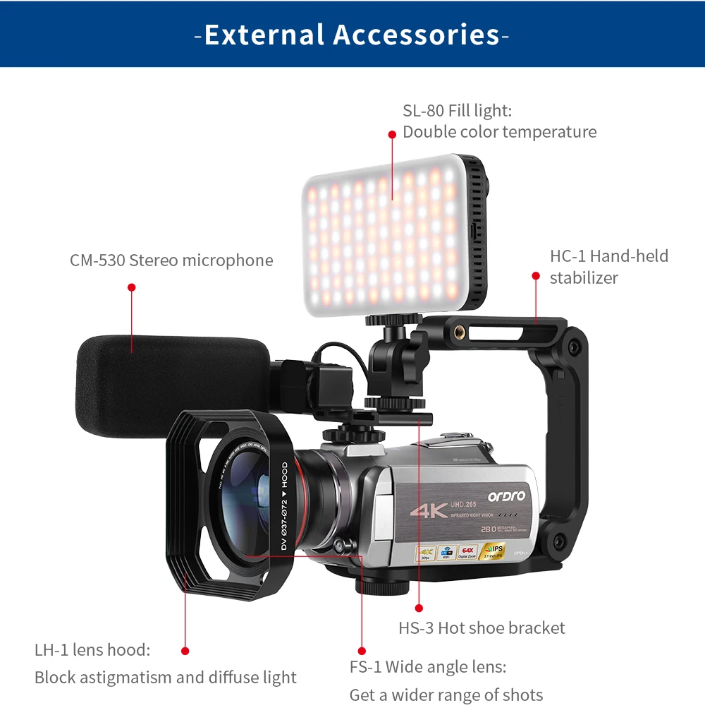 broadcasting cameras filmadoras professional video camera 4k digital camcorder