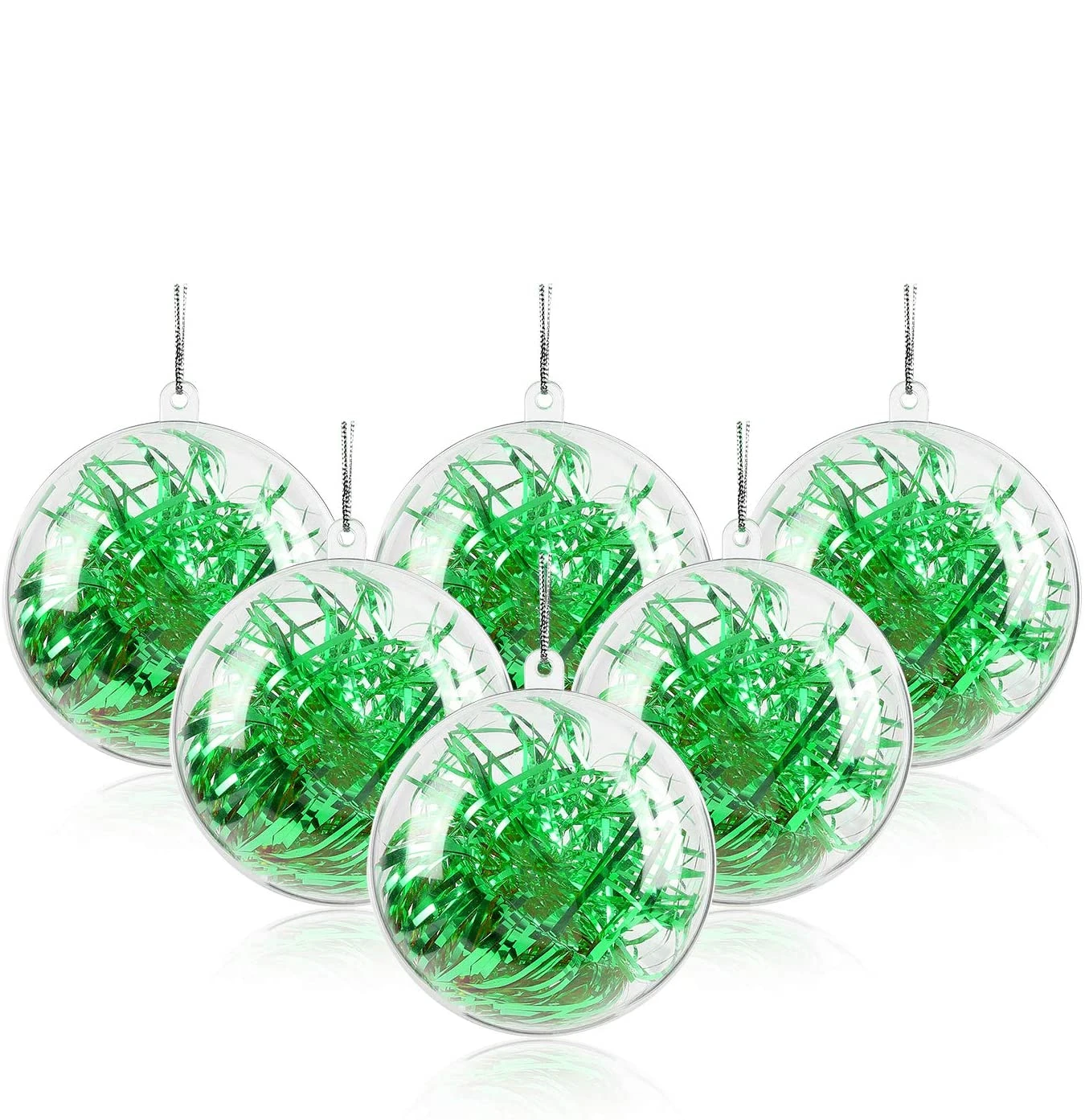 openable clear Christmas Plastic transparent Ball Christmas Tree Hanging Ball Ornaments Candy Box