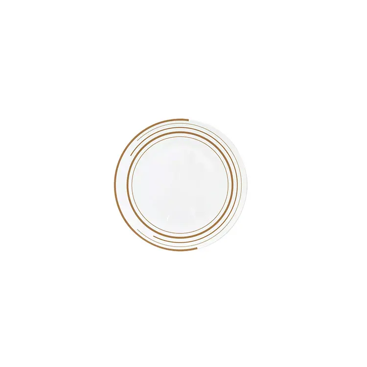 Wholesale elegant white porcelain dinner plates 4pcs European style plate with gold pattern porcelain dinnerware set