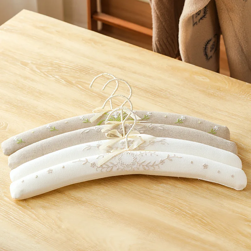 Fashion Colored Satin Clothes Hanger Padded Kids Coat Satin Hangers for Display Wedding Dress