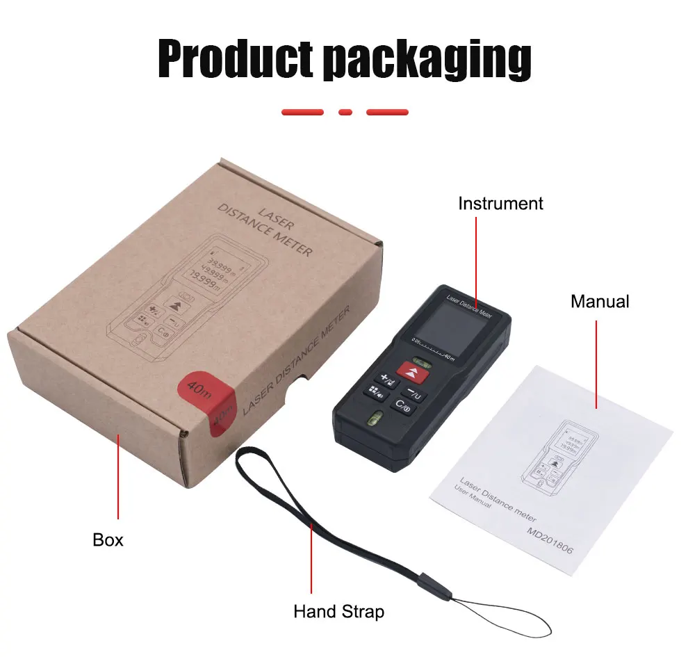 80m Electronic Angle Sensor Rangefinder E60 long Range Laser Distance Meter