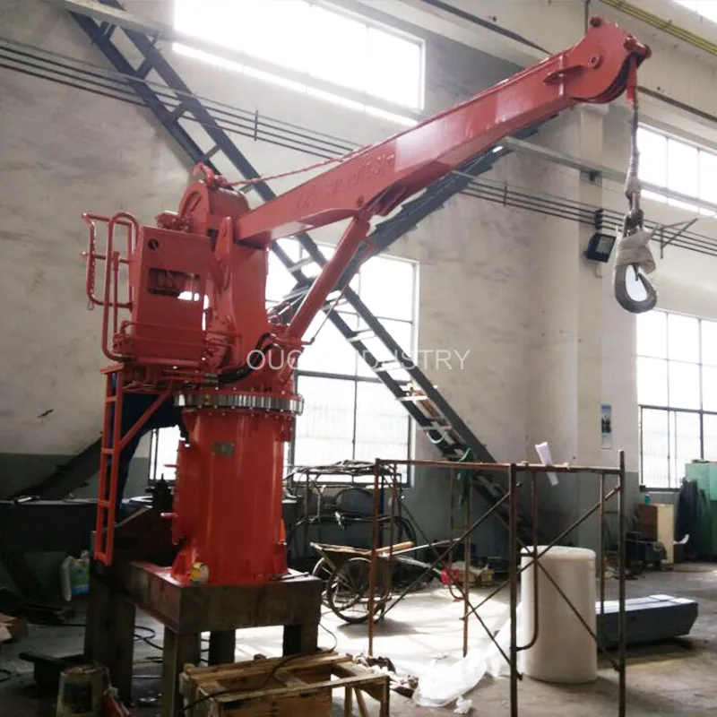 3t4m Pedestal Floor Electric Hydraulic Boom Marine Crane