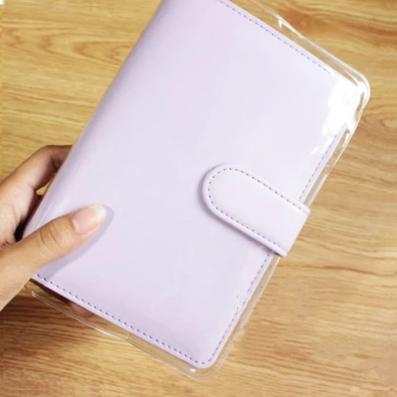 hot sales a5/a6 macaroon binder pvc protective cover , personal size transparent pvc cover