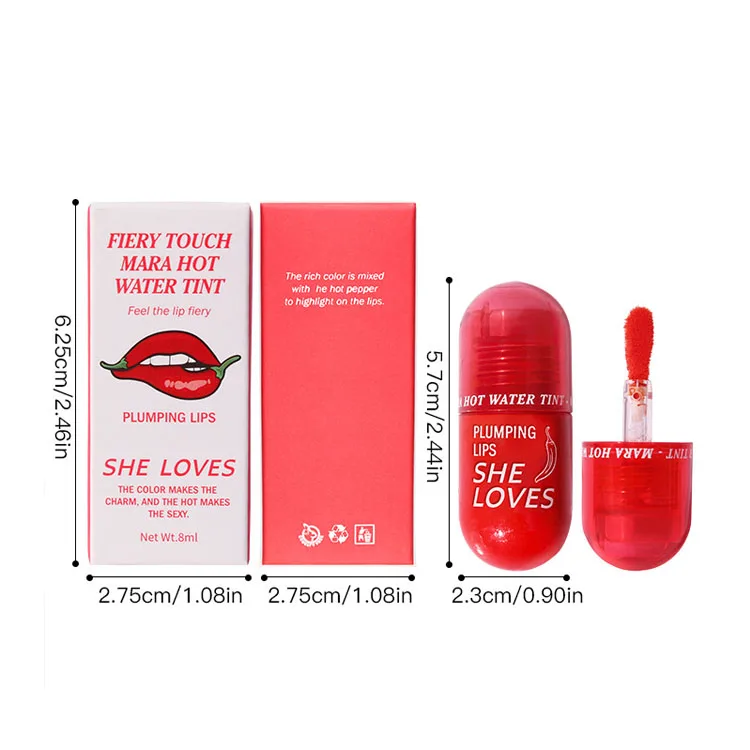 SHE LOVES New Product Lip care oil Moisturizing Nourishing Waterproof Mentha Fragrance Plumping Lips Chili Lip Glaze
