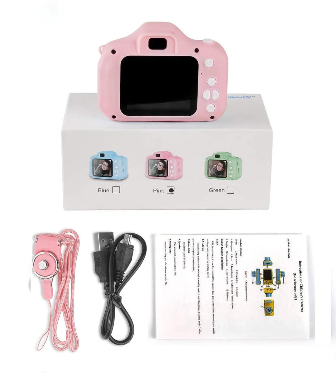  800W HD Pixels 2.0 Inch IPS Screen Child Cameras Digital 1080P Toys Kids