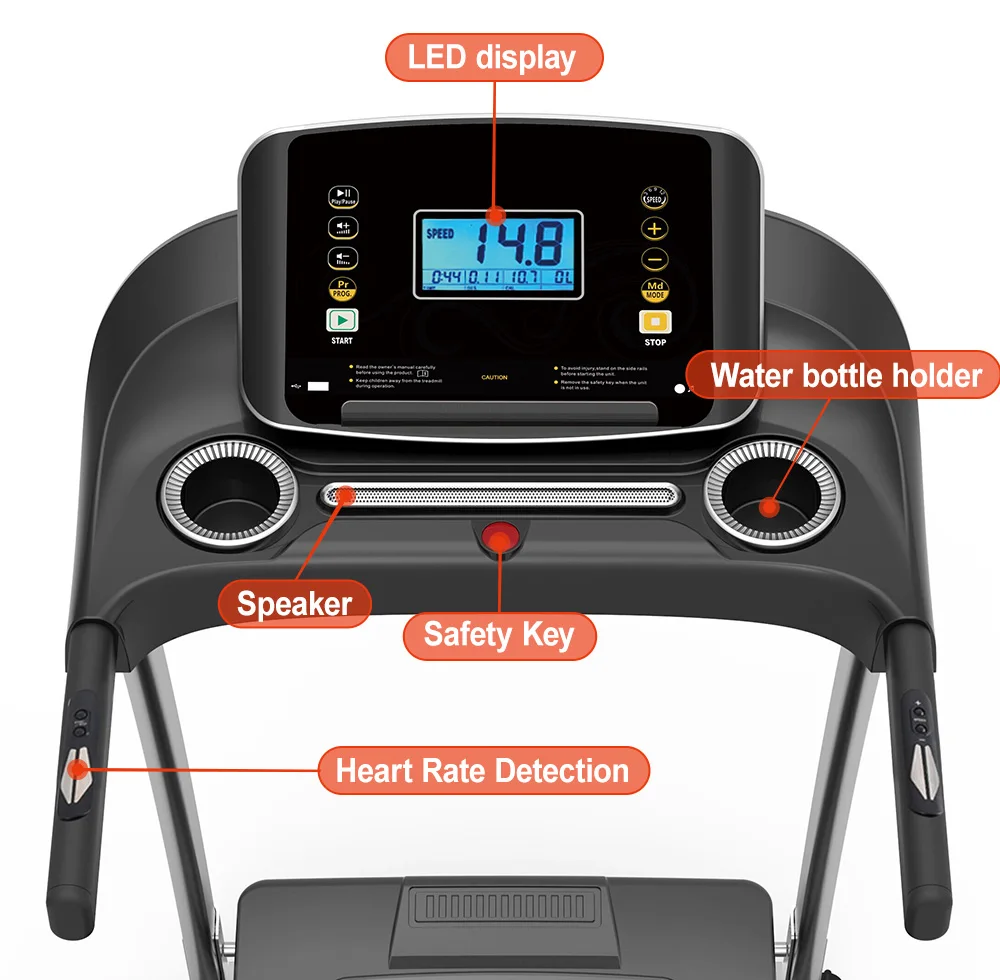 Lijiujia 1.75 hp Dc Motor Power Movable Treadmill Home Use with Convenient Lift Handle Sale Running Machine