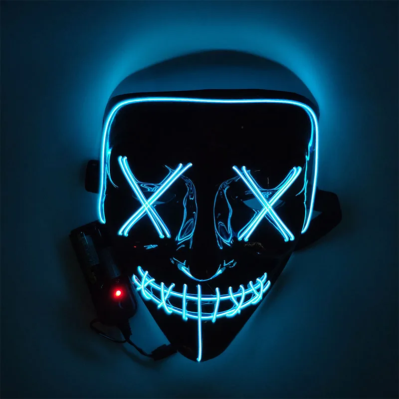 Halloween Masquerade mask Carnival Party Rave Led Light Up Neon El Wire Mask For Festival Parties Costume