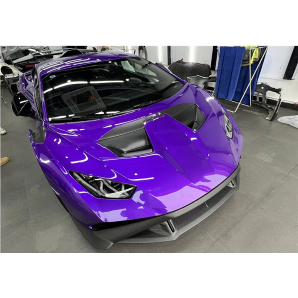 OEM стиль сухое углеродное волокно Корпус Комплект подходит для Lambo Huracan STO передняя губа диффузор зеркало крышки задний спойлер