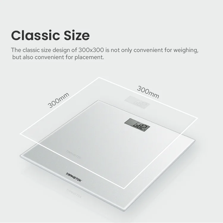 TRANSTEK Large LCD Display Screen Personal Electronic Bathroom Weighing Body Weight Scale