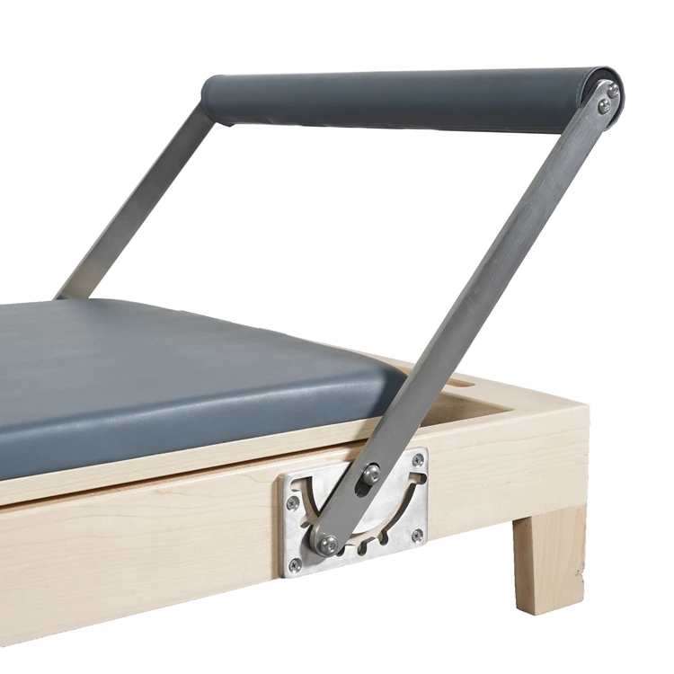 Foldable pilates reformer wood white bed - nour advanced premium pilates durable white reformer with box and jump board