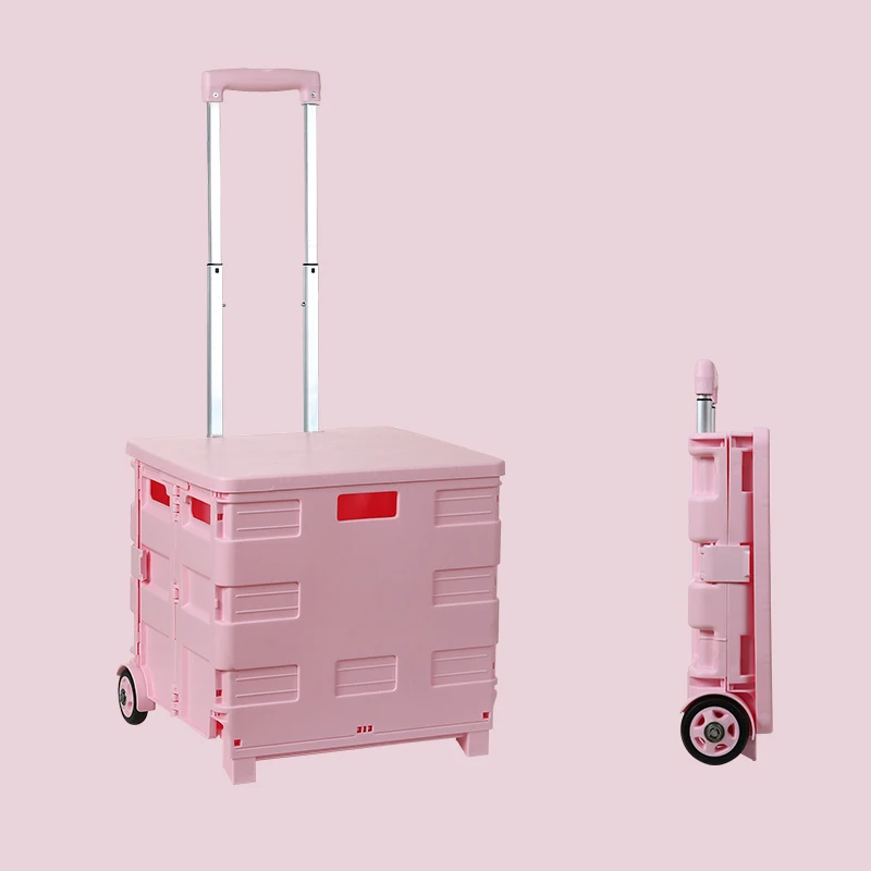 DRX Labor-saving Pull Cargo Foldable Luggage Trolley  37*34*95.5cm Folding Shopping Carts