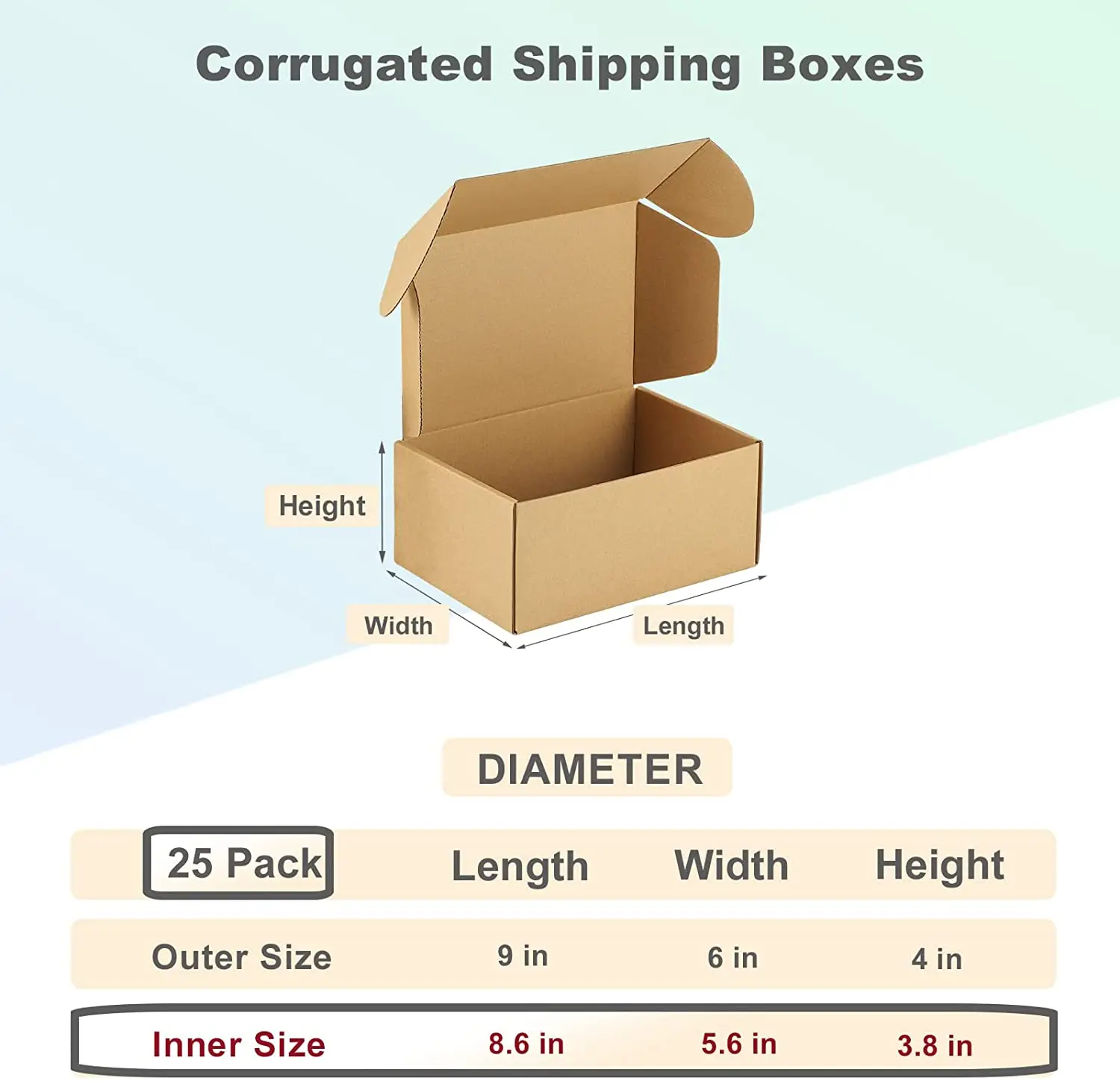 wholesale 9x6x4 Inches Shipping Boxes Pack of 25, Small Corrugated Cardboard Box for Mailing Packing Literature Mailer