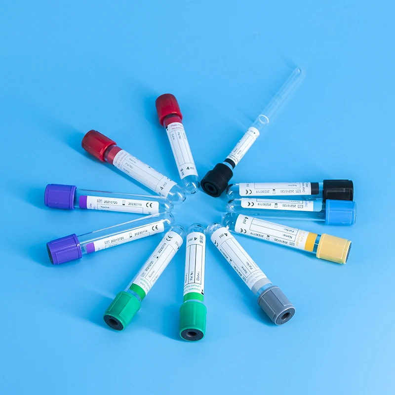 Вакуумные трубки EDTA K2 K3 для забора крови, фиолетовый колпачок, 13*75 мм, трубка для забора крови из ПЭТ