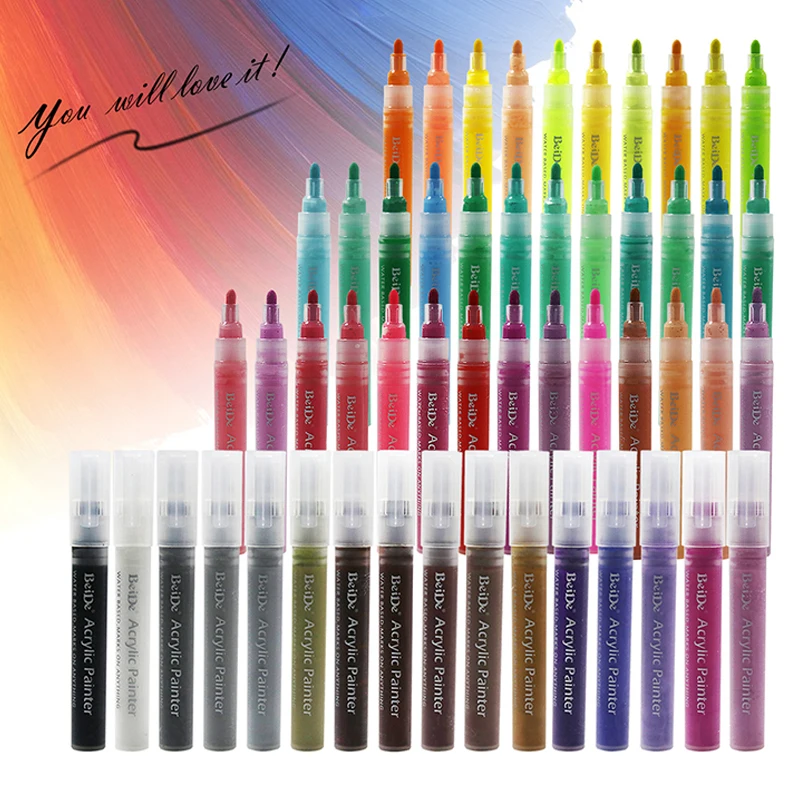 Newest Multi-color Write Smoothly Permanent Acrylic Marker Paint Pens