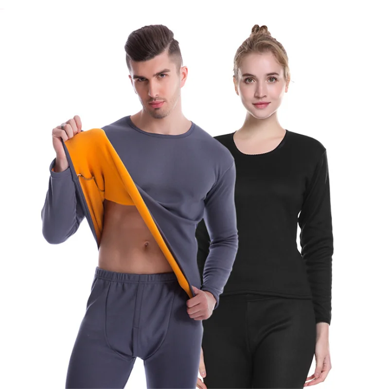 
Velvet and thick women thermal underwear set for men wholesale 