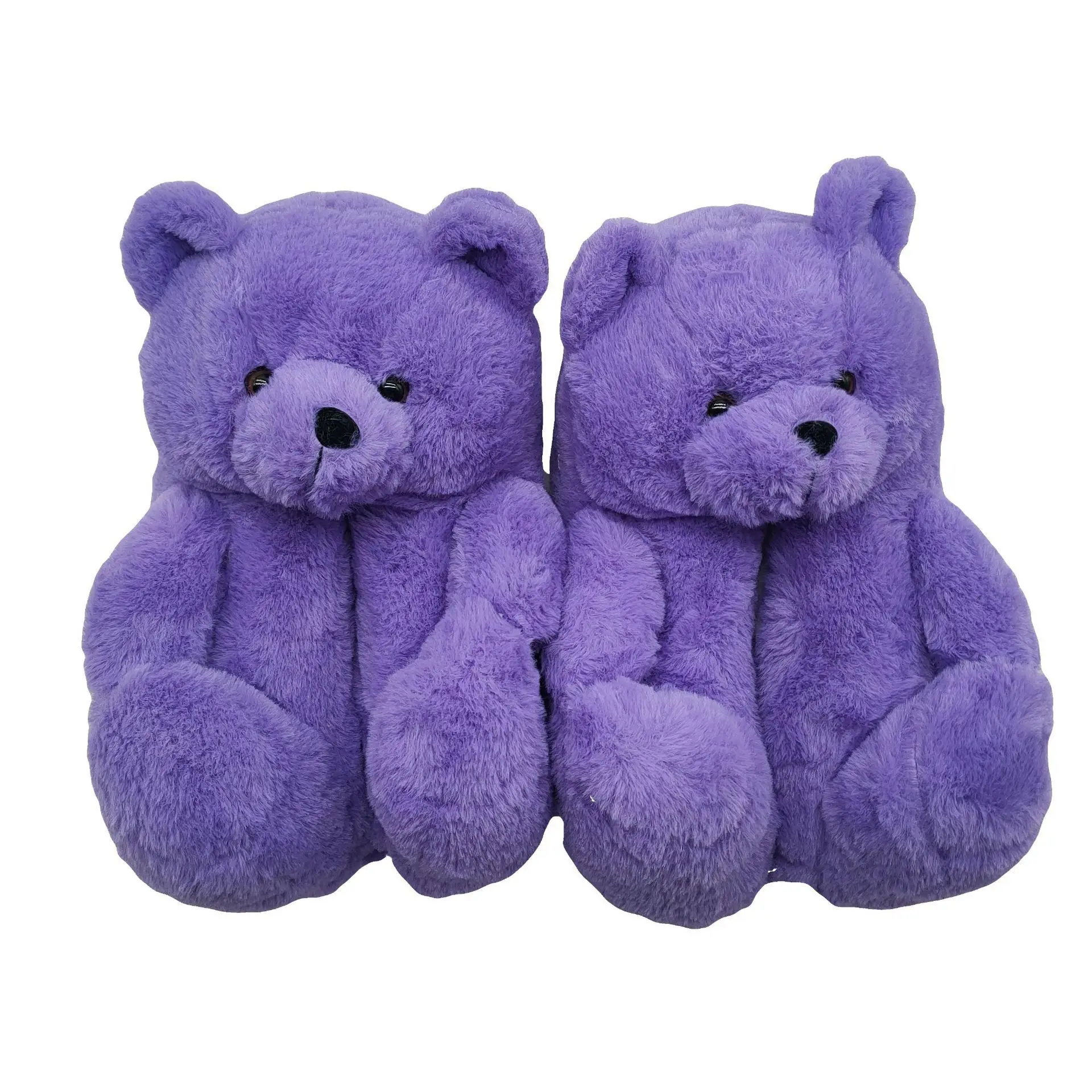 2022 Hot Selling  Panda Teddy Bear Plush Winter Warm Cotton Home Slipper Plush Animal Slipper Plush Toy Women Slipper