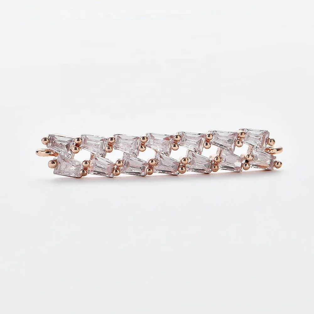 Wholesale CZ Tube Bar Micro Pave Diamond Charm 18k Gold Connector Jewelry for Bracelet Making