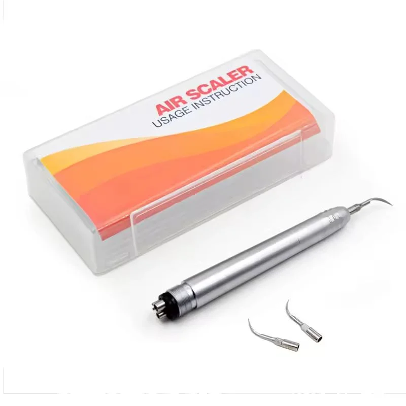 Autoclaved Dental Ultrasonic Air Scaler Handpiece With 3 Tips Pneumatic Scaler Tooth Calculus Remover Cleaning Dentist Lab Tools