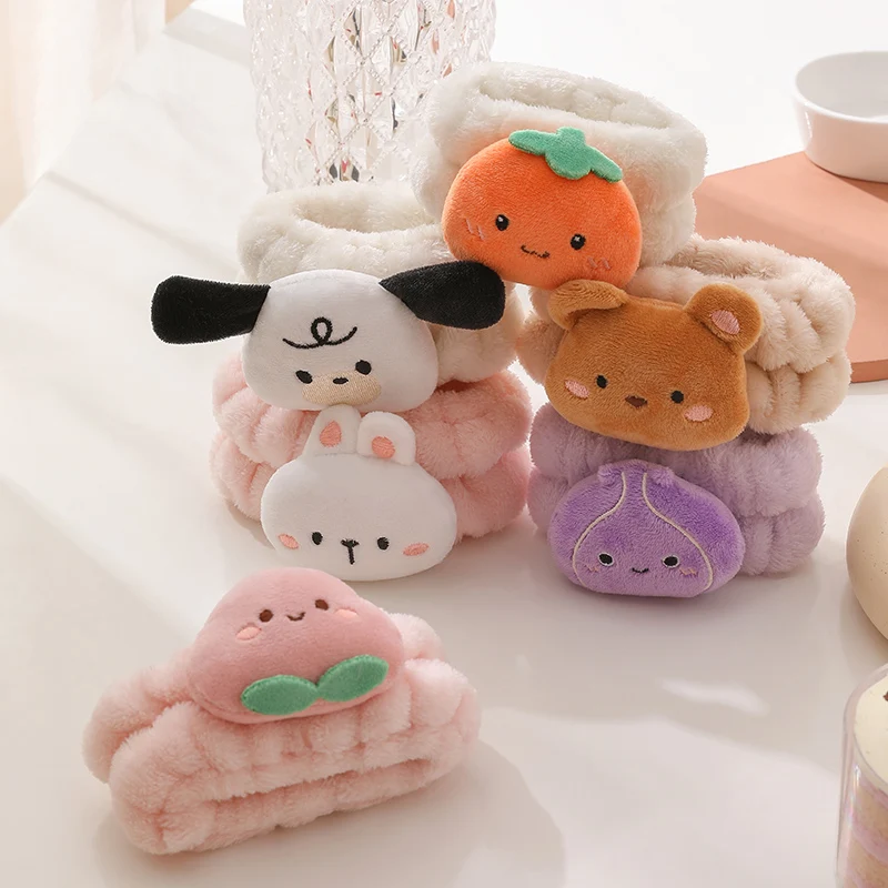 Bilov  Cartoon Embroidered  Wrist Washband Face Wash Set Hair Band Headband And Wrist Band For Washing Face