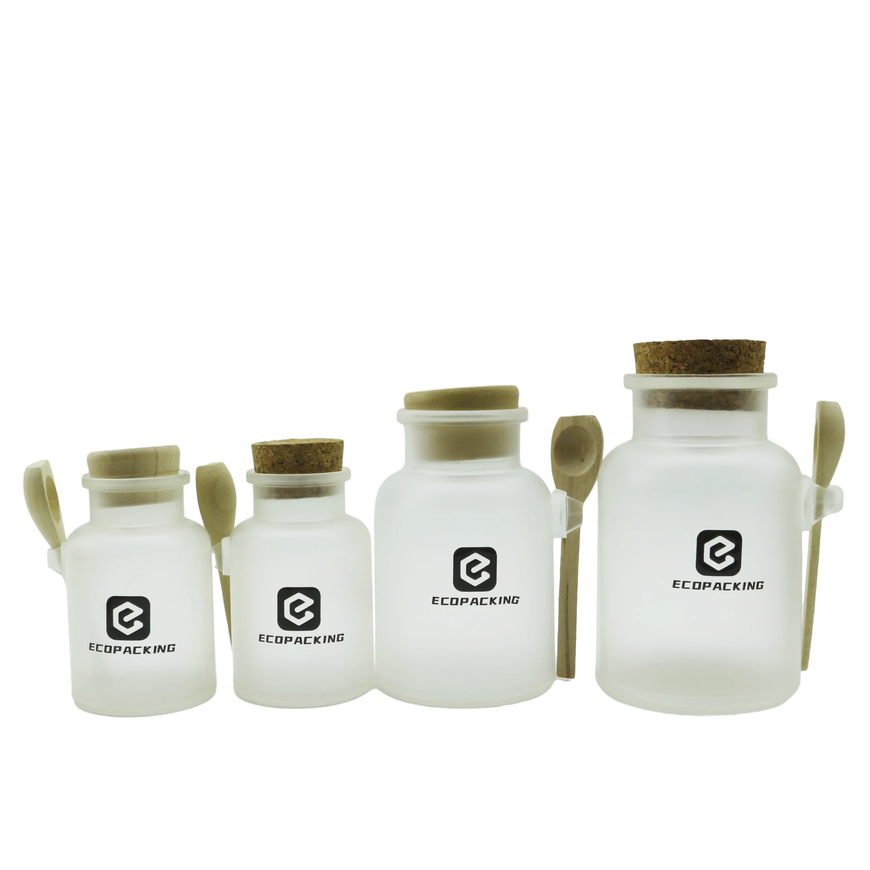 100ml 200ml 300ml 500ml frosted ABS plastic jar for bath salt body lip scrub packaging with cork metal lock for personal care