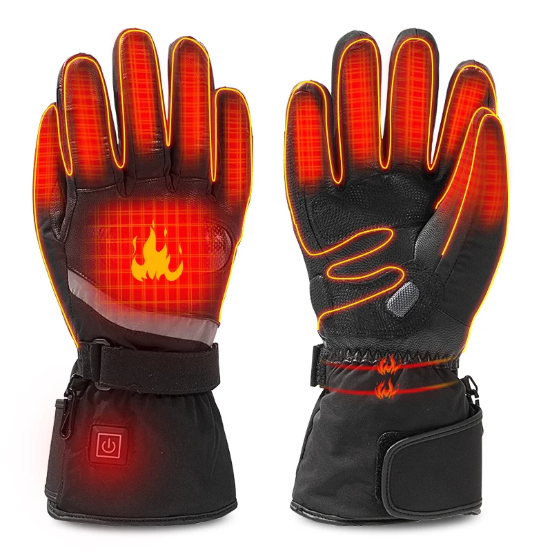Men Women Winter Waterproof Insulated Split Finger Motorcycle Racing Ski Electric Heated Gloves
