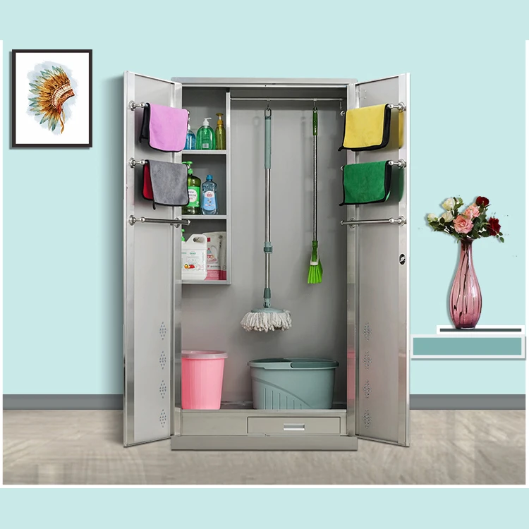 Factory Outlet Household balcony mop cleaning tool stainless steel storage Cabinet for balcony