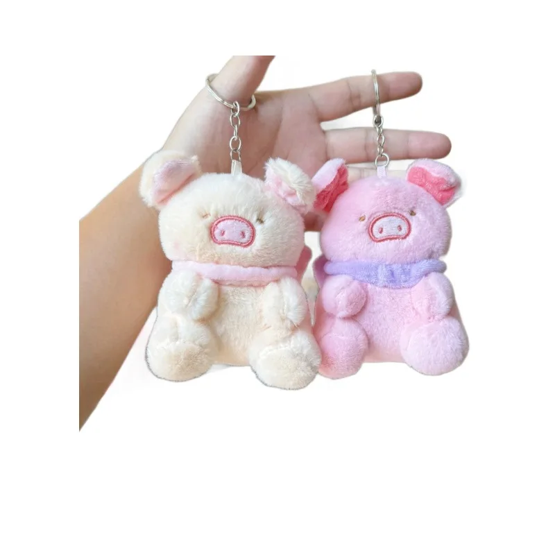 Cute Cartoon Bread Stereo Panda Car Keychain Custom Cotton Schoolbag Pendant with Logo Small Gift Accessory