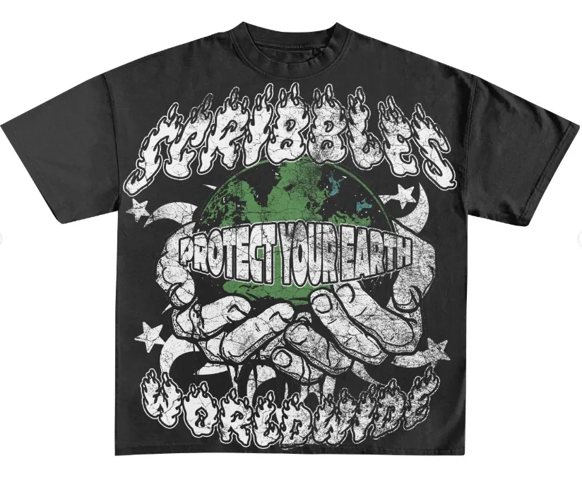 Custom Casual Wear Heavyweight New Style High Quality 100% Cotton Hip Hop Luxury Distressed Screen Print Tshirt