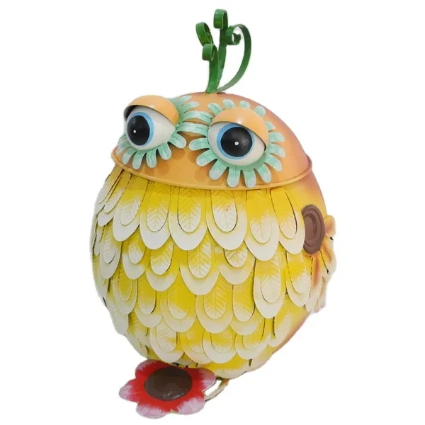 Wholesale Creative Cute Animal Metal Trash Can Foot Pedal Waste Bin for Outdoor Storage for Garden Decoration Iron Material