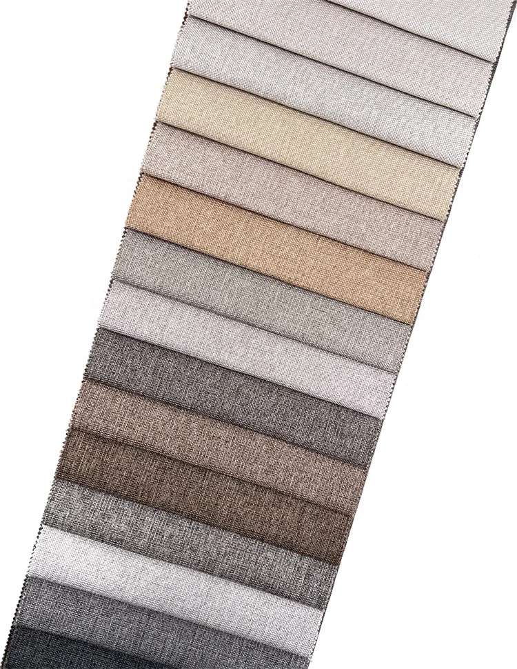 New simple style linen sofa fabric polyester fine linen upholstery fabric for furniture and home textile