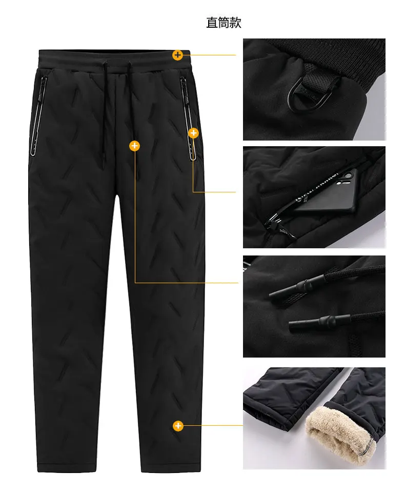 wholesale hiking camping thermal fur sweatpants casual warm soft cotton trousers wind jogger men fleece pants